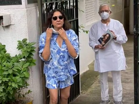 Neena Gupta with lyricist Gulzar