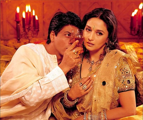 Shah Rukh Khan with Madhuri Dixit in the epic romantic drama Devdas