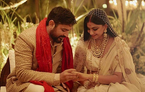 Newly-wed Rhea Kapoor shares first picture with husband Karan Boolani