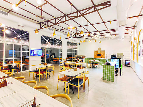 Interiors at the new Double Roti café 