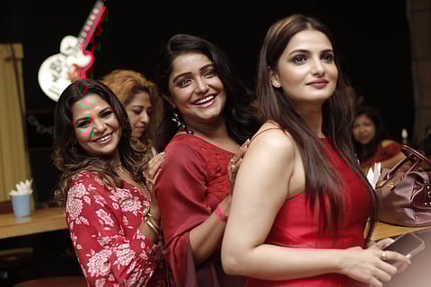 Tnusree, Sudipta and Sayantani strike a pose