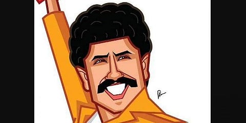 An illustration of Kapil Dev
