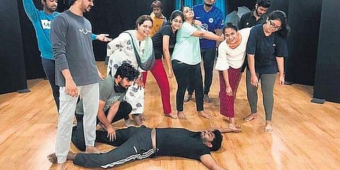 Astistes at Samahaara, a non-profit cultural society founded by Rathna Shekar Mogulla