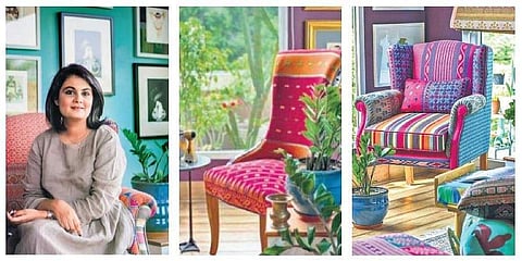 Limón owner Aradhana Anand and her collection of upholstered chairs and cushions