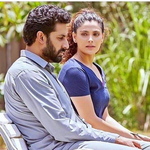Abhishek Bachchan and Saiyami Kher in a still from the show