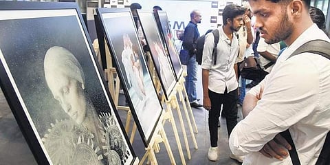 The one-day display featured over 50 photographs depicting India through slice-of-life portraits
