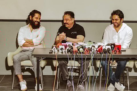 Kamal attended a special screening of the film on Wednesday, along with Vikram and Karthi