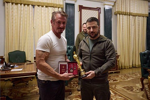 Sean Penn with Ukrainian President Volodymyr Zelensky
