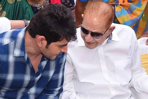 Superstar Krishna with his son, actor Mahesh Babu