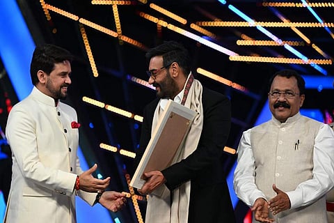 Ajay Devgn was felicitated during the 53rd edition of the International Film Festival of India (IFFI) for his contributions to the film industry