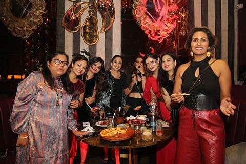 The ladies are having a gala time at the party