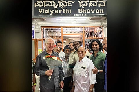 Starbucks co-founder Zev Siegl at Vidyarthi Bhavan, Bengaluru