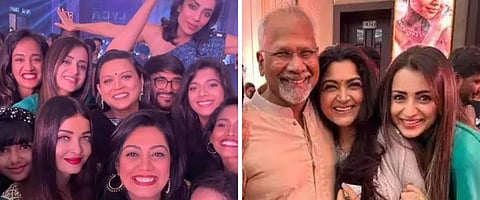 Director Mani Ratnam poses with Aishwarya Rai Bachchan, Trisha Krishnan at Ponniyin Selvan success bash; see inside photos