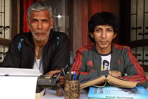 Milind Soman & Anshuman Jha poses for a click