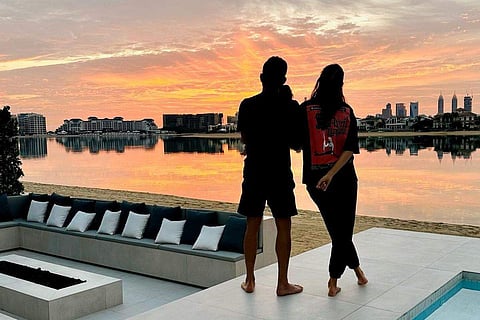 Anushka Sharma and Virat Kohli with Vamika on their Dubai vacation