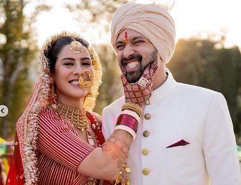 Sheetal Thakur and Vikrant Massey after their wedding ceremony