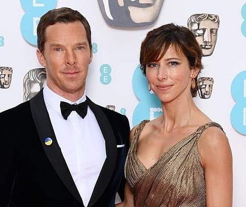 Benedict Cumberbatch and his wife Sophie Hunter on the red carpet