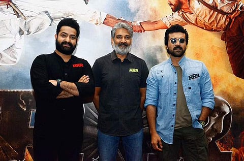 Jr NTR, Rajamouli and Ram Charan