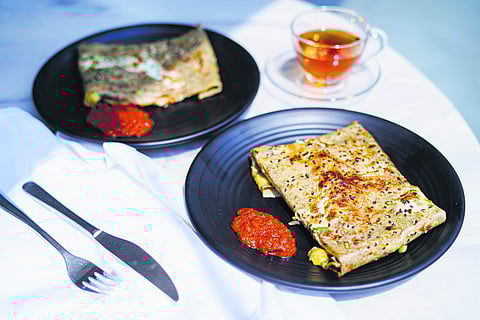 Stuffed crepes at Zhouyu