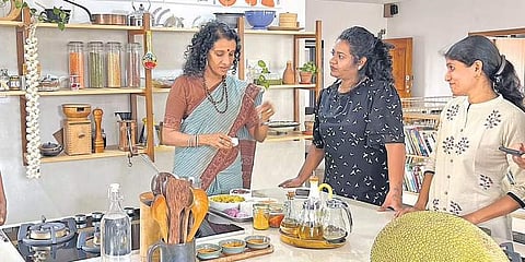 Sridevi during a workshop at her store