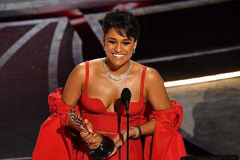 actress Ariana DeBose accepts the award for Best Actress in a Supporting Role