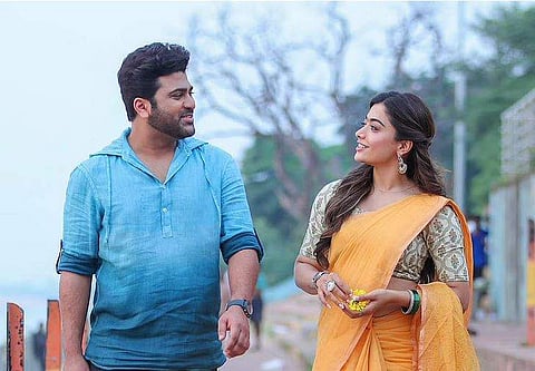 A still of Sharwanand and Rashmika Mandanna from the film