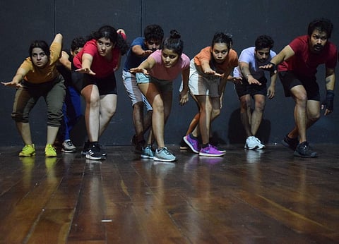 A scene from the rehearsals