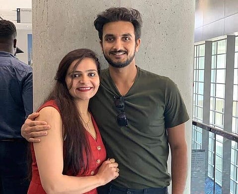 Harshal Patel with his sister, Archita Patel
