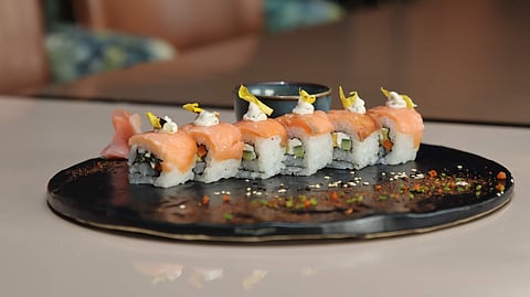 Smoked salmon sushi at Perfect Place in Town