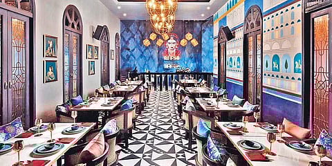 A space renovated to create a private dining area