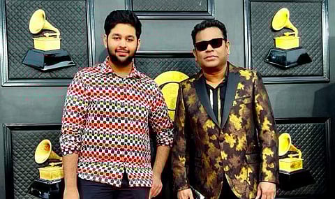 AR Rahman with son AR Ameen at the Grammys