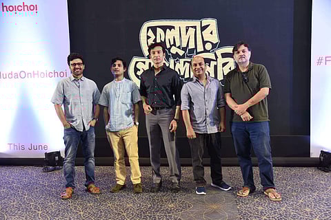 The cast and crew of Hoichoi's Feludar Goyendagiri