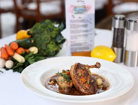 Coq au Vin with Caramelised Shallots and Jus