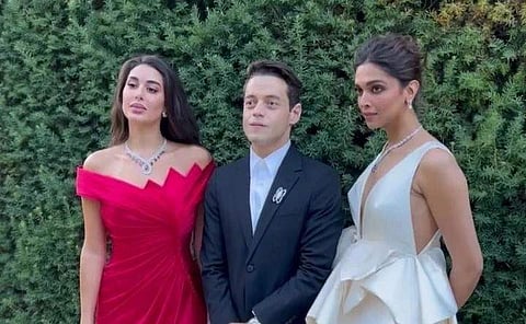 Deepika Padukone with Rami Malek and Yasmine Sabri