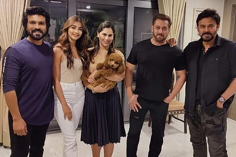 Salman Khan and ‘Kabhi Eid Kabhi Diwali’ cast with Ram Charan and Upasana