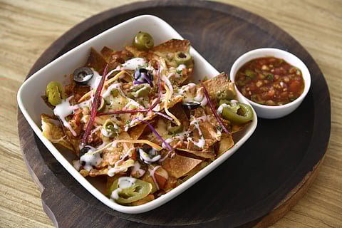 Nachos with Salsa and Cheese