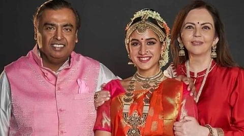 Mukesh Ambani, Radhika Merchant and Nita Ambani at Arangetram