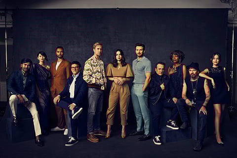 Dhanush with the cast of 'The Gray Man'