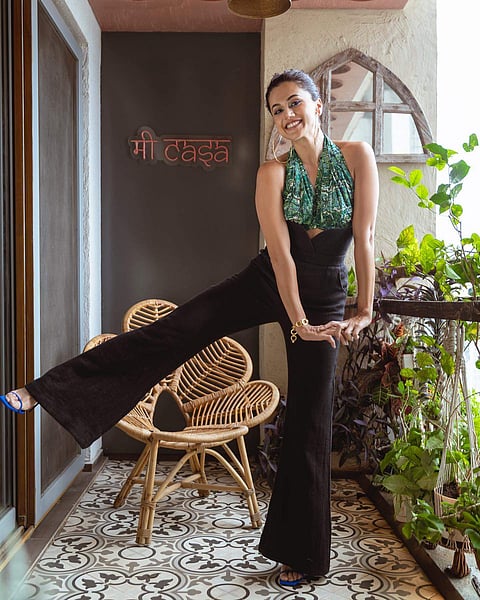 Taapsee Pannu in her outfit for the show