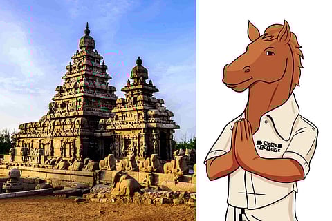 Thambi (right) the official mascot of the 44th World Chess Olympiad welcomes you to Mahabalipuram!