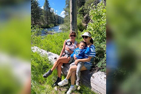 Priyanka Chopra on a hike with her daughter
