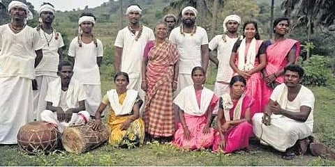 Nanchamma (centre) with folk artists