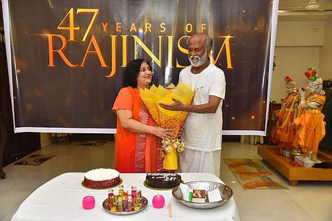 Rajinikanth with his wife Latha