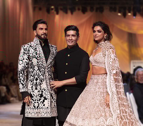 Manish Malhotra with Ranveer and Deepika