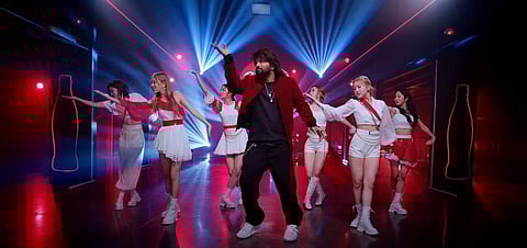 Allu Arjun with k-pop group Tri.be