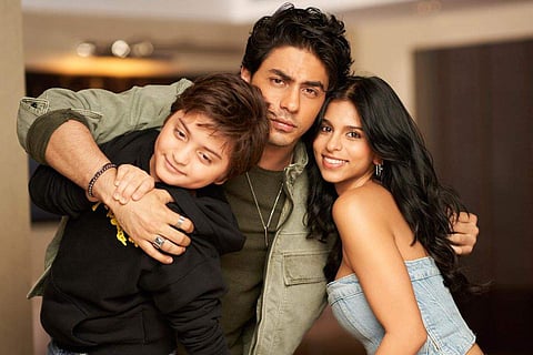 Aryan Khan with Suhana Khanand AbRam Khan