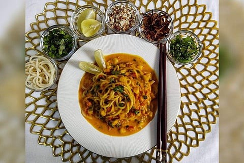Vegetarian Burmese dish 'Khow Suey' recipe