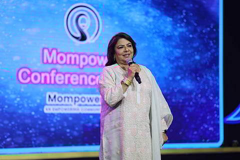 Madhu Chopra speaking at the Mom Power Conference