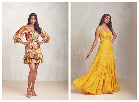 Ensembles in khadi silk by Chaitanya Rao