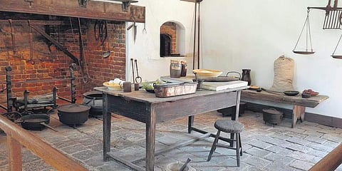 Kitchen adjacent to the mansion